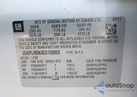 2012 GMC Terrain Sle-1 from USA, damaged, VIN 2GKFLREK8C6100850